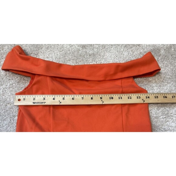 EXPRESS off-shoulder orange top side zip Spring Summer SZ SMALL *read* - Picture 13 of 13